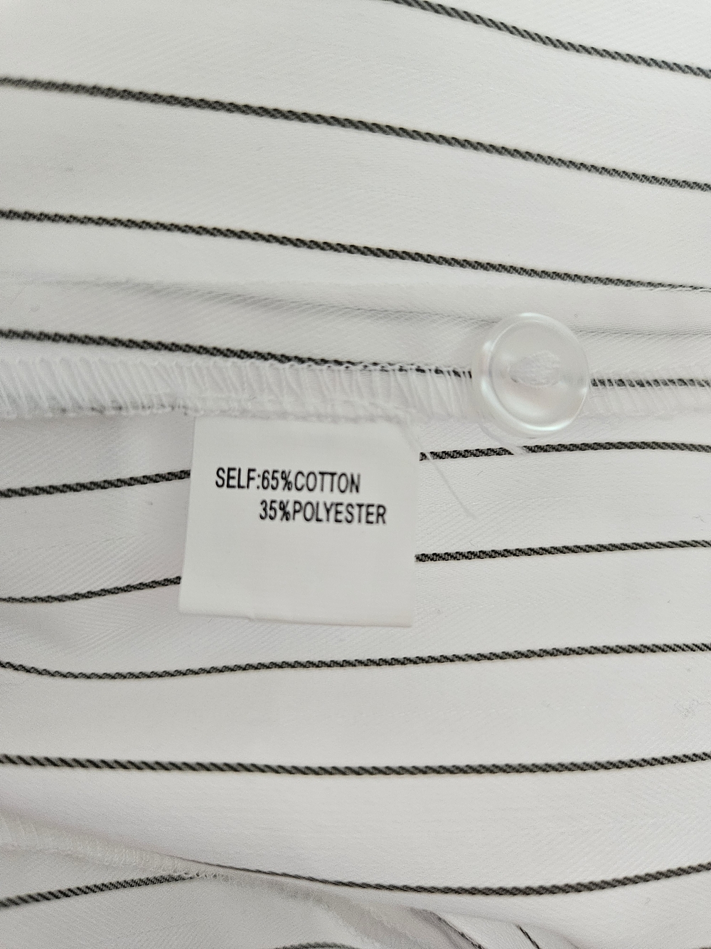 Kay Unger White Blouse with Black Pinstripes - Picture 4 of 6
